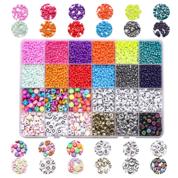 Wholesale Slime jewellery beads Bracelet With Accessory Set Creative 24 Grid Girl For Jewelry Making Toys Gift Kit Kids